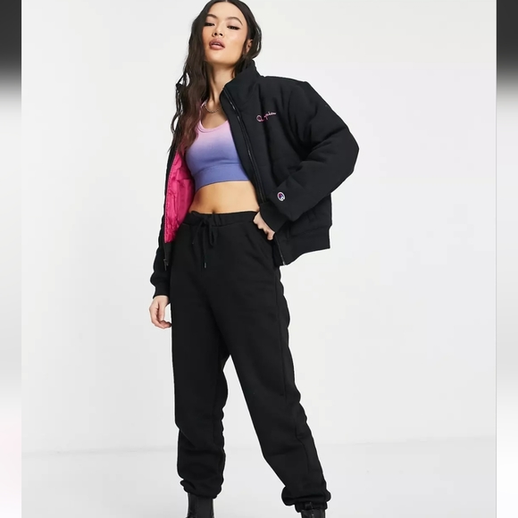 Champion Puffer Jacket with Logo in Black - Picture 5 of 5